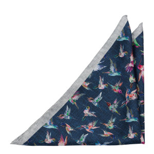 COLIBREEZE Navy blue lommetørkle