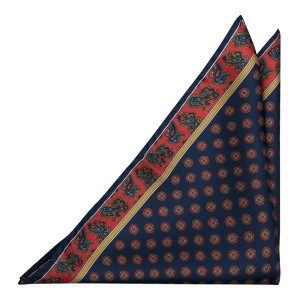 FRANCOBOLLO Navy blue lommetørkle