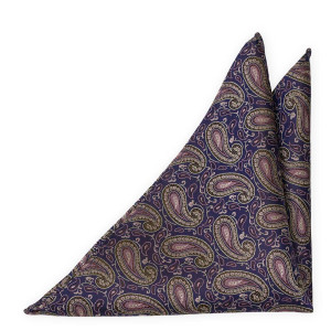PHULKARI Dark purple lommetørkle