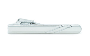 Rounded Striped Silver slipsnål
