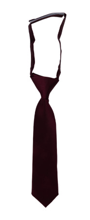 SATIN BURGUNDY barneslips liten ferdigknyttet
