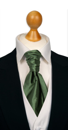 SATIN DARK SAGE knyttet kravatt