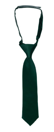 SATIN FOREST GREEN barneslips liten ferdigknyttet
