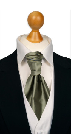 SATIN MOSS GREEN knyttet kravatt