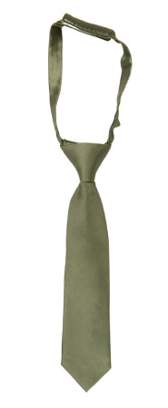 SATIN MOSS GREEN barneslips liten ferdigknyttet