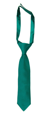 SATIN PERSIAN GREEN barneslips liten ferdigknyttet