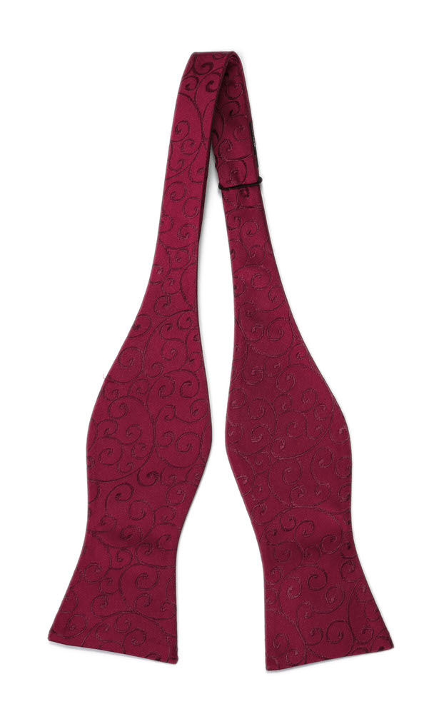 SNAZZY Dark red uknyttet sløyfe