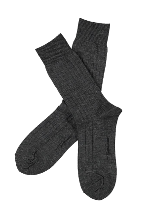 SOLID RIB ANTHRACITE MELANGE sokker