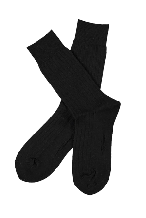 SOLID RIB BLACK sokker