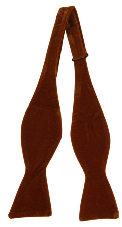 Velvet Toffee Brown uknyttet sløyfe
