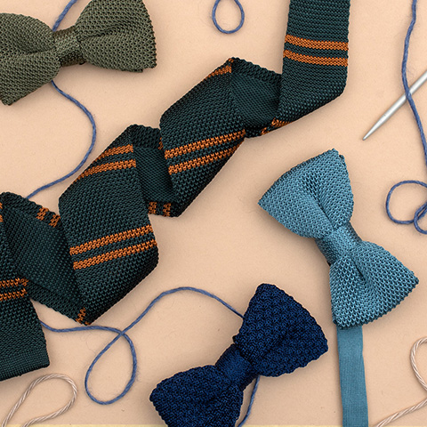 Knock out Knitting - En samling av fargerike strikkede slips og sløyfer